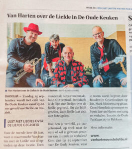 Publiciteit voor optreden in De Oude Keuken